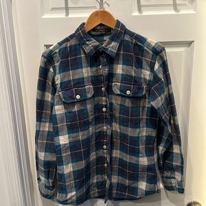 Eddie Bauer thick plaid button-down shirt